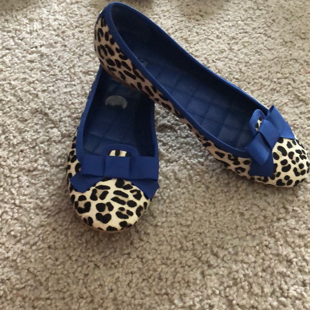 Leopard and cobalt blue sperry flats